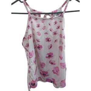 CAbi Top Women’s XS Pink Floral Cami Tank Scoop Neck Halter Tie Back Shirt EUC